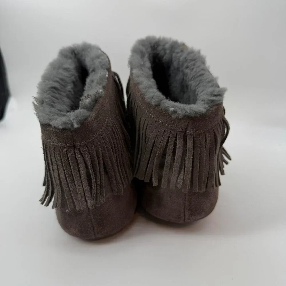 Emu Australia brown suede fringe boots size 8
